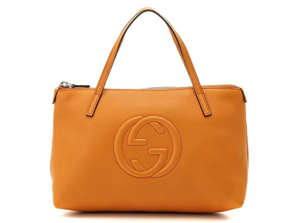 Gucci bag handbag interlocking G Soho orange leather